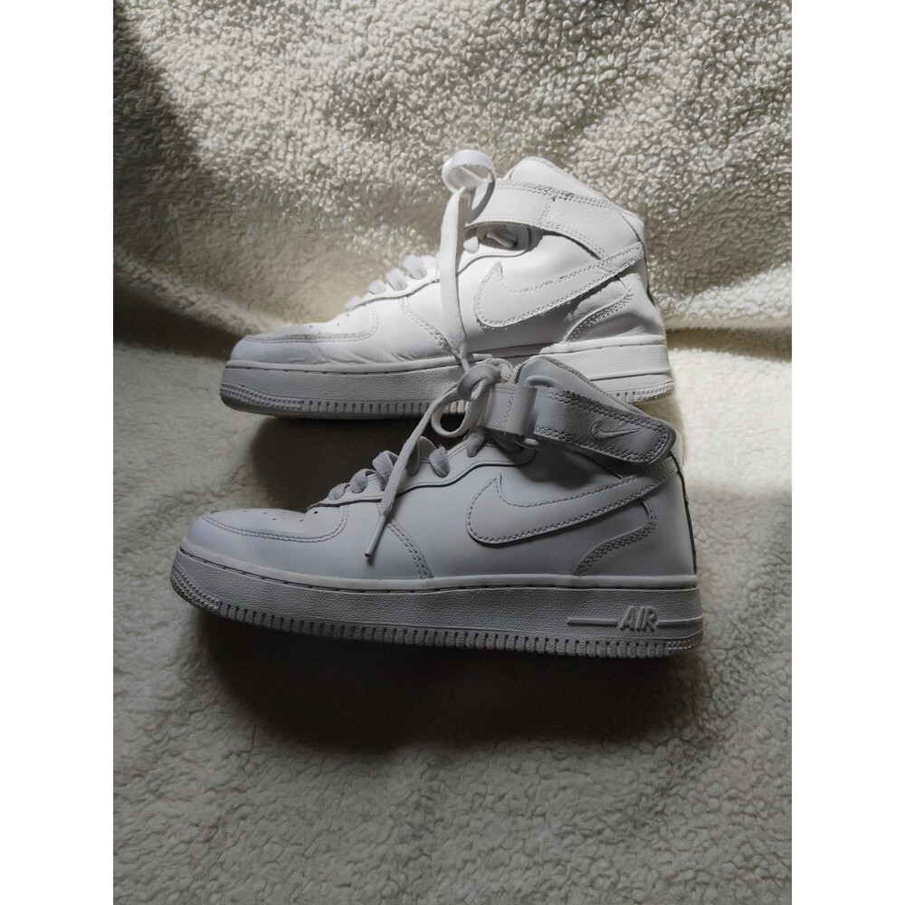 White Nike Air Force One High Youth Sz 5 Preowned Very Clean - Picture 4 of 6